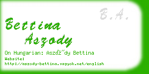 bettina aszody business card